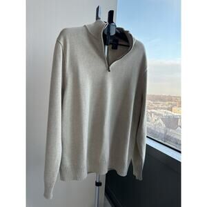 NWT Men’s J.Crew Tan Heritage Cotton half-zip Sweater Men's XXL